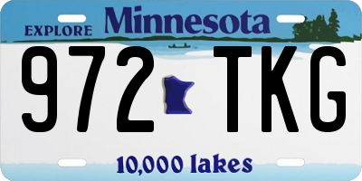 MN license plate 972TKG