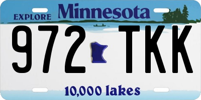 MN license plate 972TKK