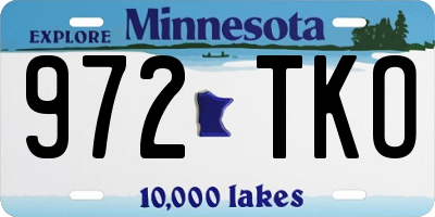 MN license plate 972TKO