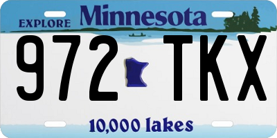 MN license plate 972TKX