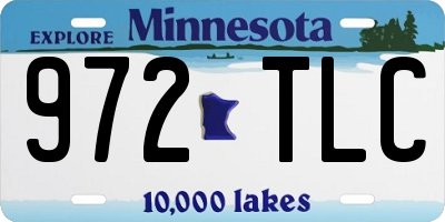 MN license plate 972TLC
