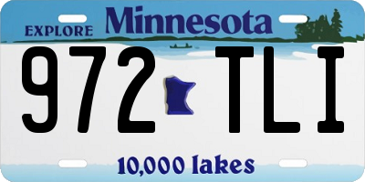 MN license plate 972TLI
