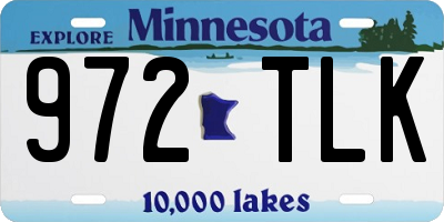 MN license plate 972TLK