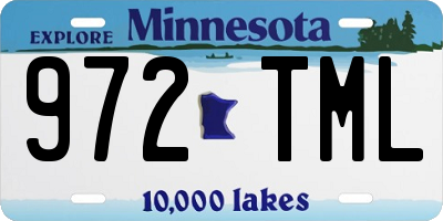 MN license plate 972TML
