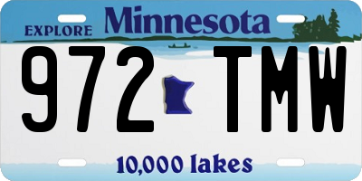 MN license plate 972TMW