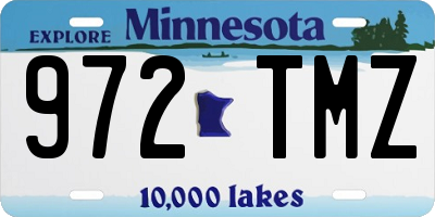 MN license plate 972TMZ