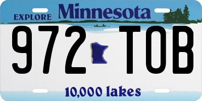 MN license plate 972TOB