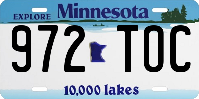 MN license plate 972TOC