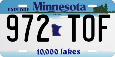 MN license plate 972TOF