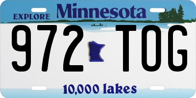 MN license plate 972TOG
