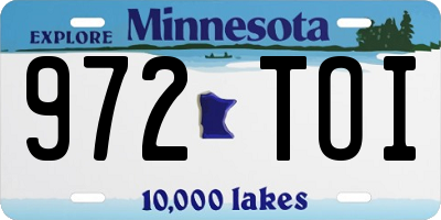 MN license plate 972TOI