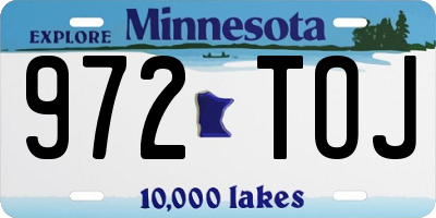 MN license plate 972TOJ