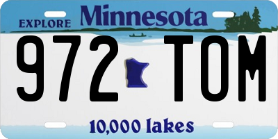 MN license plate 972TOM