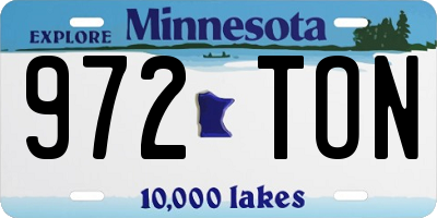 MN license plate 972TON