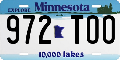 MN license plate 972TOO