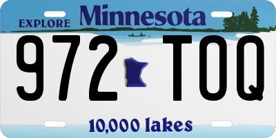 MN license plate 972TOQ
