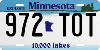 MN license plate 972TOT