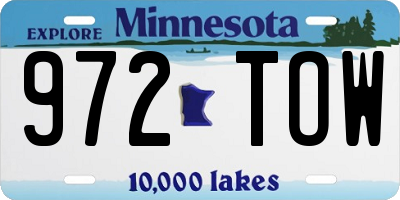 MN license plate 972TOW