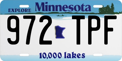 MN license plate 972TPF