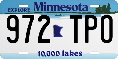 MN license plate 972TPO