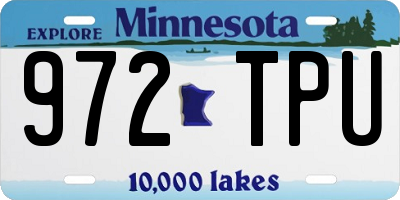 MN license plate 972TPU