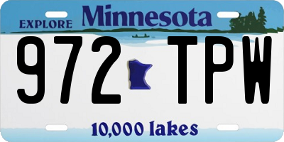 MN license plate 972TPW