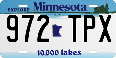 MN license plate 972TPX
