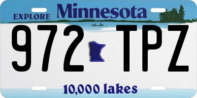 MN license plate 972TPZ