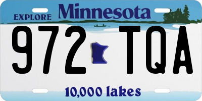 MN license plate 972TQA