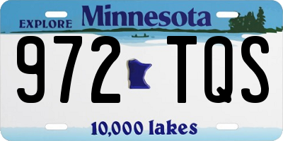 MN license plate 972TQS