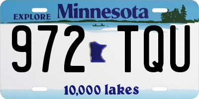 MN license plate 972TQU