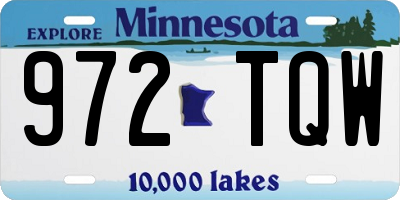 MN license plate 972TQW