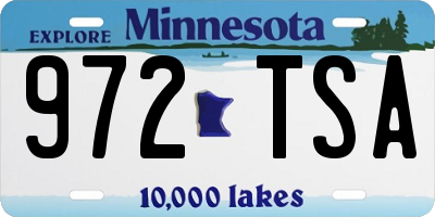 MN license plate 972TSA