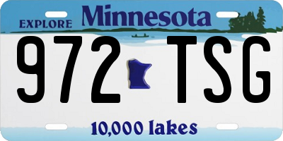 MN license plate 972TSG