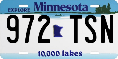 MN license plate 972TSN