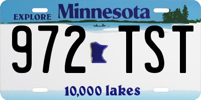 MN license plate 972TST