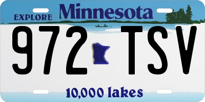 MN license plate 972TSV