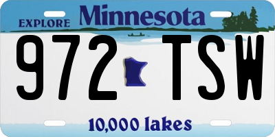 MN license plate 972TSW