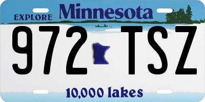 MN license plate 972TSZ