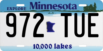MN license plate 972TUE