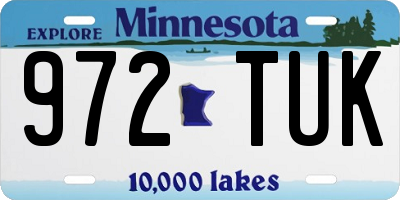 MN license plate 972TUK