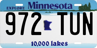 MN license plate 972TUN