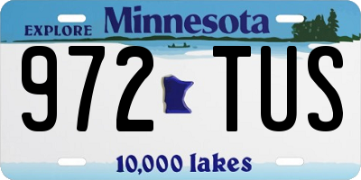 MN license plate 972TUS