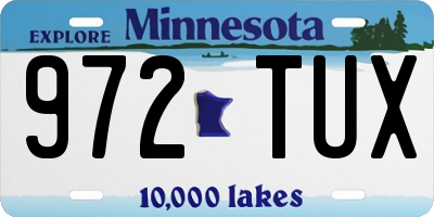 MN license plate 972TUX