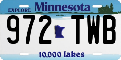 MN license plate 972TWB