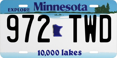 MN license plate 972TWD