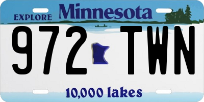 MN license plate 972TWN