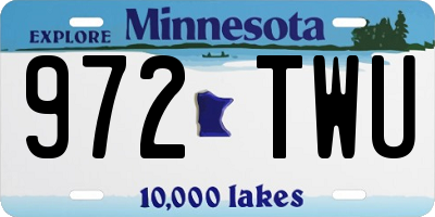MN license plate 972TWU