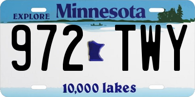 MN license plate 972TWY
