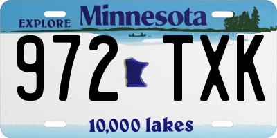 MN license plate 972TXK